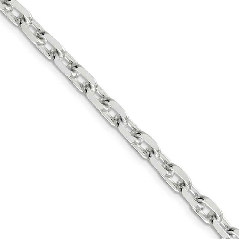 5.4mm Sterling Silver Solid Beveled Oval Cable Chain Necklace, 22 Inch